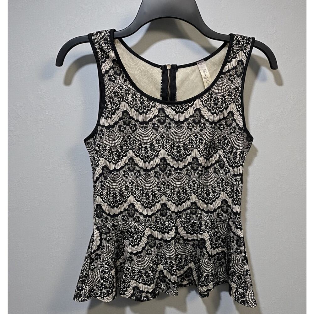 Black Lace Blouse Sleeveless Whimsycore Babydoll Glam Fairycore Sz M Lovely Day